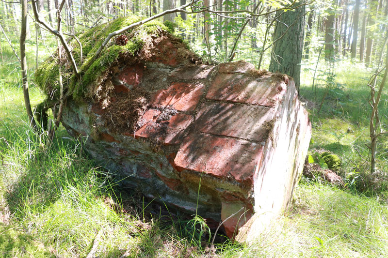 Senojo švyturio nuolaužos, gulinčios Urbo kalno papėdėje. Galimai jos buvo nustumtos nuo kalno sovietmečiu, ruošiant aikštelę naujajam švyturiui. Deniso NIKITENKOS nuotr.