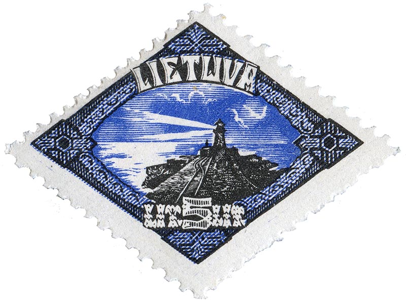 1923 m. išleistas rombo formos pašto ženklas su Klaipėdos uosto šiaurinio molo švyturiu.