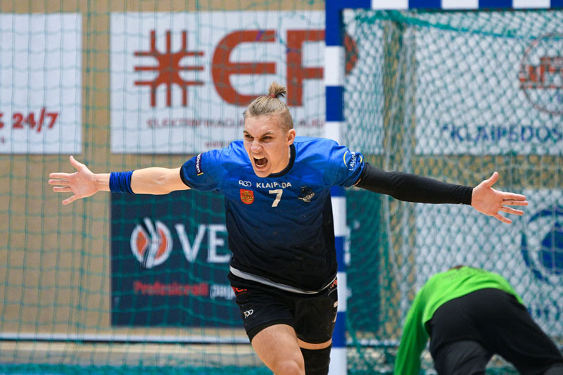 TRIUMFAS. Mykolas Lapiniauskas liejo džiaugsmo emocijas. RK „Dragūnas“ nuotr.