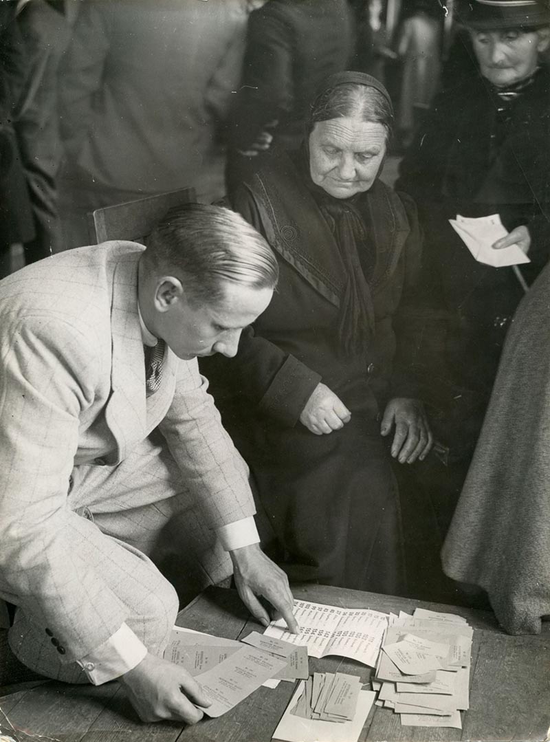  Balsavimas rinkimuose į Klaipėdos krašto seimelį. 1935 m. spalio 8 d. 