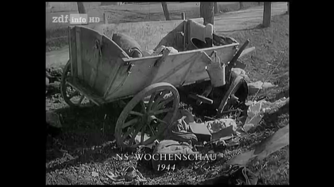 Kadras iš 1944 m. kino kronikos apie Rytų Prūsiją.