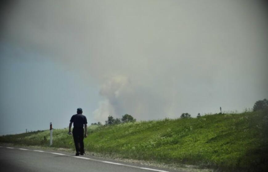 Gaisras Šilutės rajono durpyne