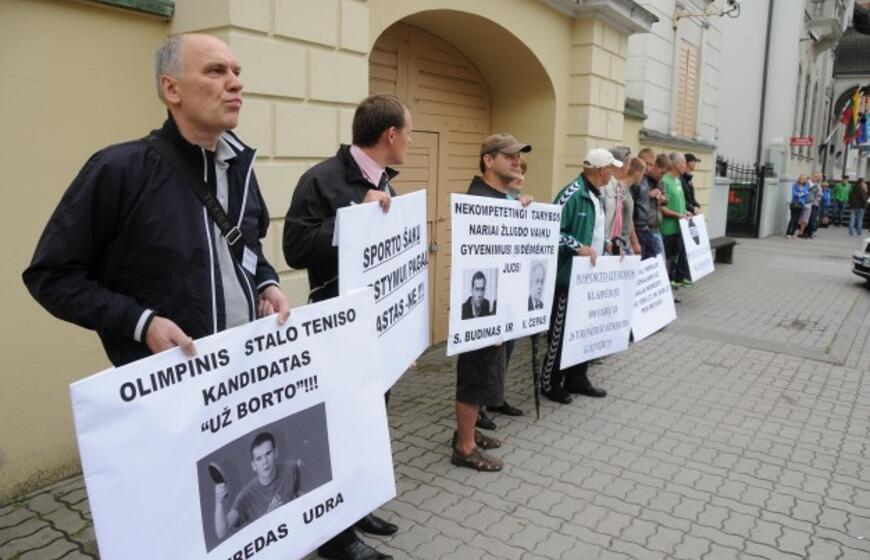 Sportininkų protesto akcija