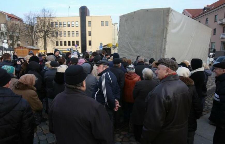 Klaipėdiečiams išdalintos eglių šakos