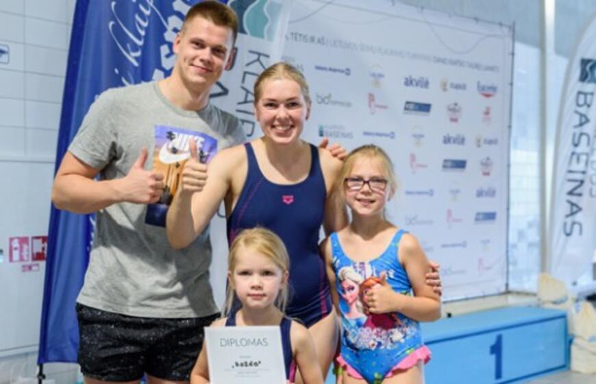 D. Rapšio taurės plaukimo varžybose – olimpiečio Dariaus Grigalionio šeimos triumfas