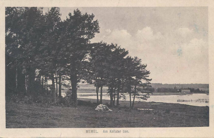 Taip atrodė Kalotės ežeras XX a. pr. Klaipėdoje išleistas A. Kuhnkies atvirukas su 1916 m. antspaudu antrojoje pusėje. 