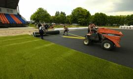 Gargždų "Bangos" stadiono remonto darbai
