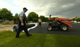 Gargždų "Bangos" stadiono remonto darbai