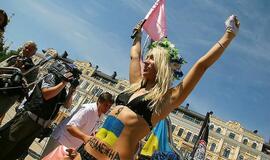 "Femen" aktyvistės paminėjo Ukrainos nepriklausomybės metines