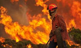 Portugalijos ugniagesiai kovoja su miškų gaisrais
