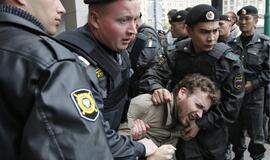 Nesankcionuotoje demonstracijoje Maskvoje - areštai