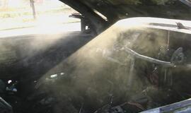 Kelyje Palanga-Klaipėda sudegė retas "Mercedes-Benz"