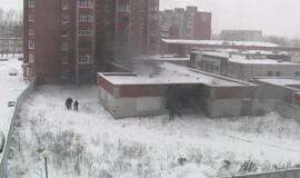 Gaisras apleistame pastate I. Simonaitytės gatvėje