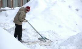 Klaipėdos senamiestis. Sniegas ir varvekliai