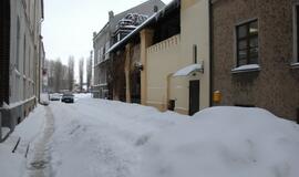 Klaipėdos senamiestis. Sniegas ir varvekliai