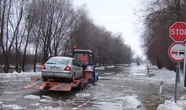 Potvynio vanduo pamaryje slūgsta