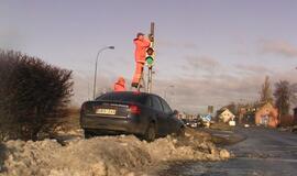 Avarija Minijos gatvės ir Baltijos prospekto sankryžoje