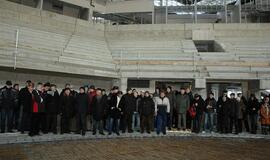 Klaipėdiečių ekskursija po statomą areną