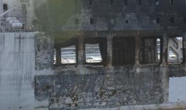 Sudegęs keltas "LISCO Gloria" parplukdytas į Klaipėdą