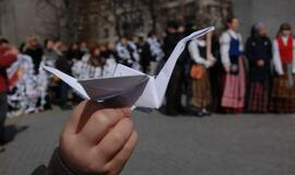 Solidarumui su Kudži - popierinių gervelių akcija