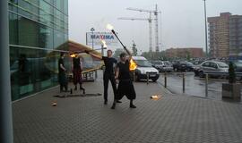 "Vilties bėgimas": tempiamas plytų vežimas