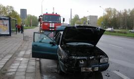 Šilutės plente degė lengvasis automobilis