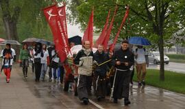 "Vilties bėgimas": tempiamas plytų vežimas