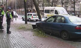 Jauną vairuotoją sustabdė medis