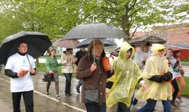 "Vilties bėgimas": tempiamas plytų vežimas