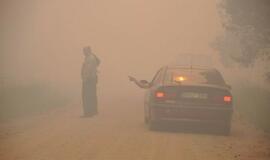 Gaisras Šilutės rajono durpyne