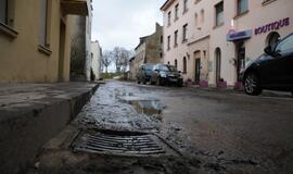 Didžiojo Vandens gatvė Klaipėdoje paskendo purve