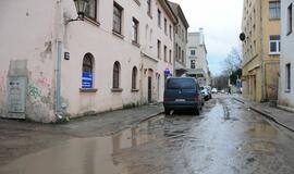 Didžiojo Vandens gatvė Klaipėdoje paskendo purve