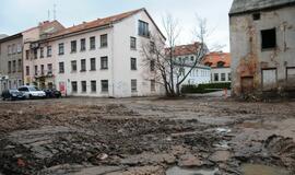 Didžiojo Vandens gatvė Klaipėdoje paskendo purve