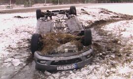 Avarija apsnigtoje automagistralėje