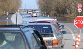 Vykstantiems į Rusnę eismo sąlygas sunkina vanduo