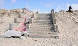 Audrų nuniokoti Klaipėdos paplūdimiai