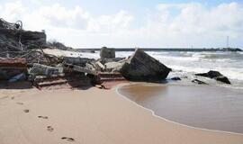 Audrų nuniokoti Klaipėdos paplūdimiai