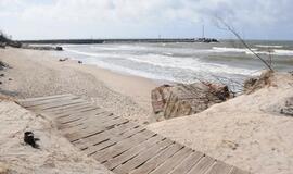 Audrų nuniokoti Klaipėdos paplūdimiai