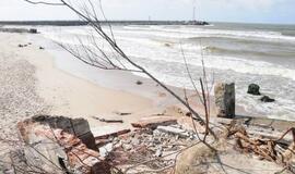 Audrų nuniokoti Klaipėdos paplūdimiai