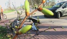 Moters vairuojamas mažylis taranavo mikroautobusą