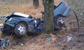 Prie Rietavo "Mercedes Benz" trenkėsi į medį, vairuotojas žuvo