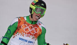 Kalnų slidininkas Rokas Zaveckas slalomo varžybose finišo nepasiekė