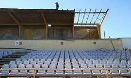 Klaipėdos stadione griaunama VIP tribūna