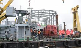 SGD terminalo krantinėje iškeltas statybų vainikas