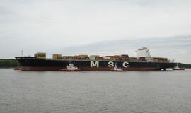 Klaipėdos uoste - konteinervežis "MSC Charleston"