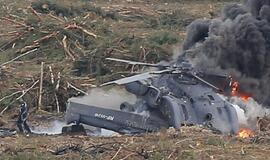 Rusija: per parodomąjį skrydį sudužo karinis sraigtasparnis, yra aukų