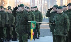 Lietuvos kariuomenės diena: karių rikiuotė KU aikštėje