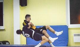 "Dragūno" treniruotė imtynių salėje