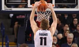 Domantas Sabonis NCAA rungtynėse pelnė 28 taškus ir atkovojo 17 kamuolių