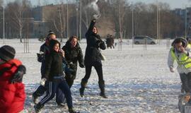 Sniego gniūžčių karas Klaipėdoje